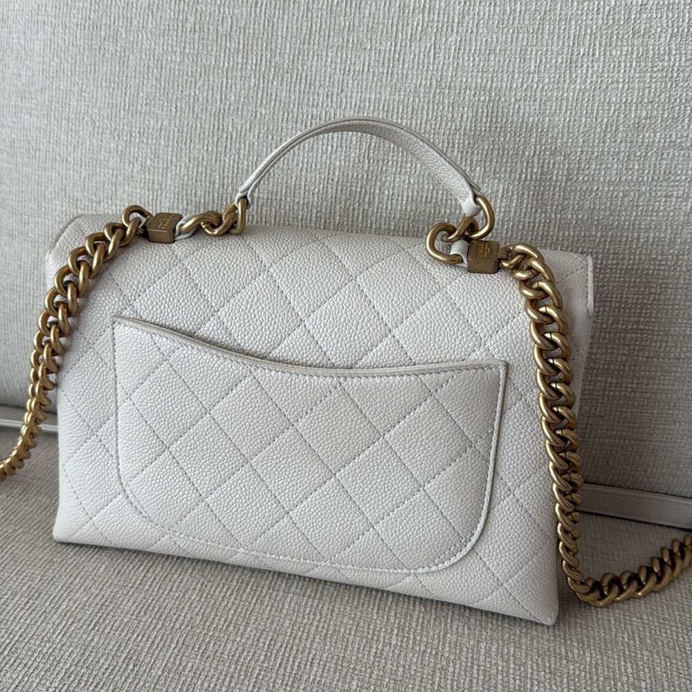 Chanel flapbag veau graine/ white - Picture 3 of 15